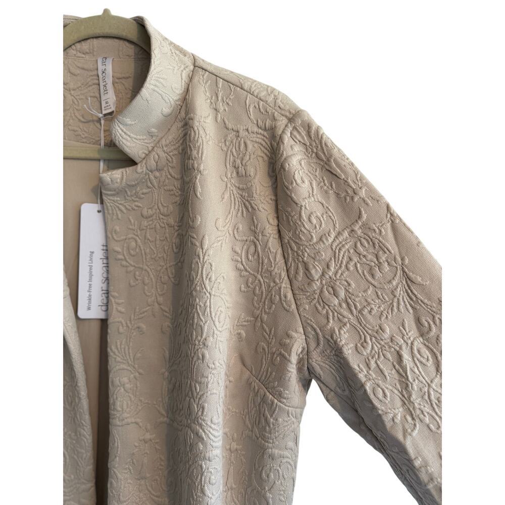Dear Scarlett Open Front Long Blazer Brocade Print Sz XL NWT - Picture 4 of 6